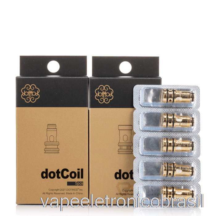 Vape Recarregável Dotmod Dotcoils 0.9ohm Dotaio V2 Coils (base Plana)